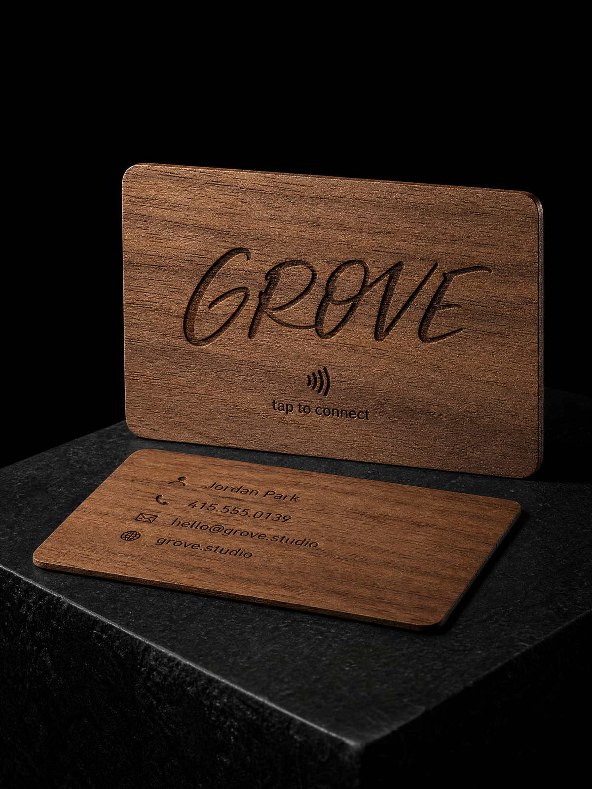 Business Cards concept: nfc-chip · laser-engraving