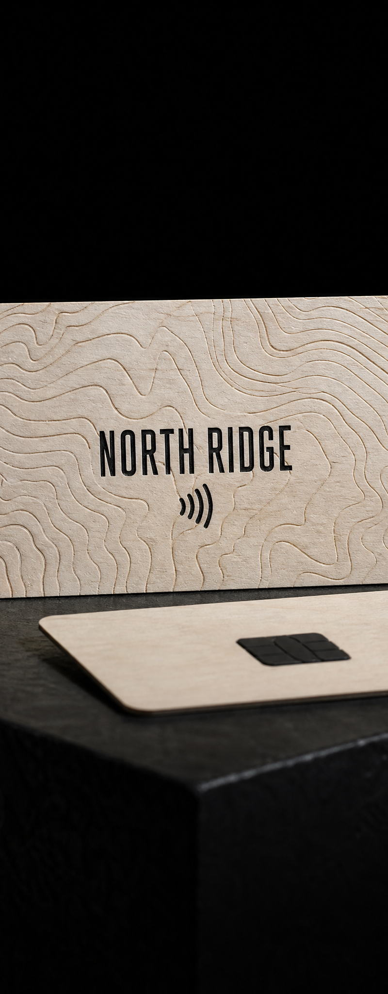 Business card with nfc-chip and laser-engraving.