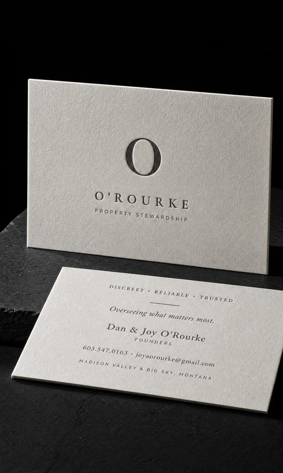 O'Rourke Property Stewardship — Business cards by Print Peppermint