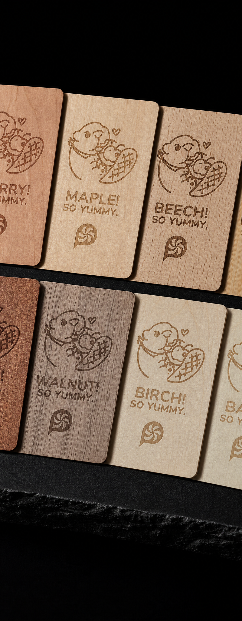 Business card with laser-engraving.