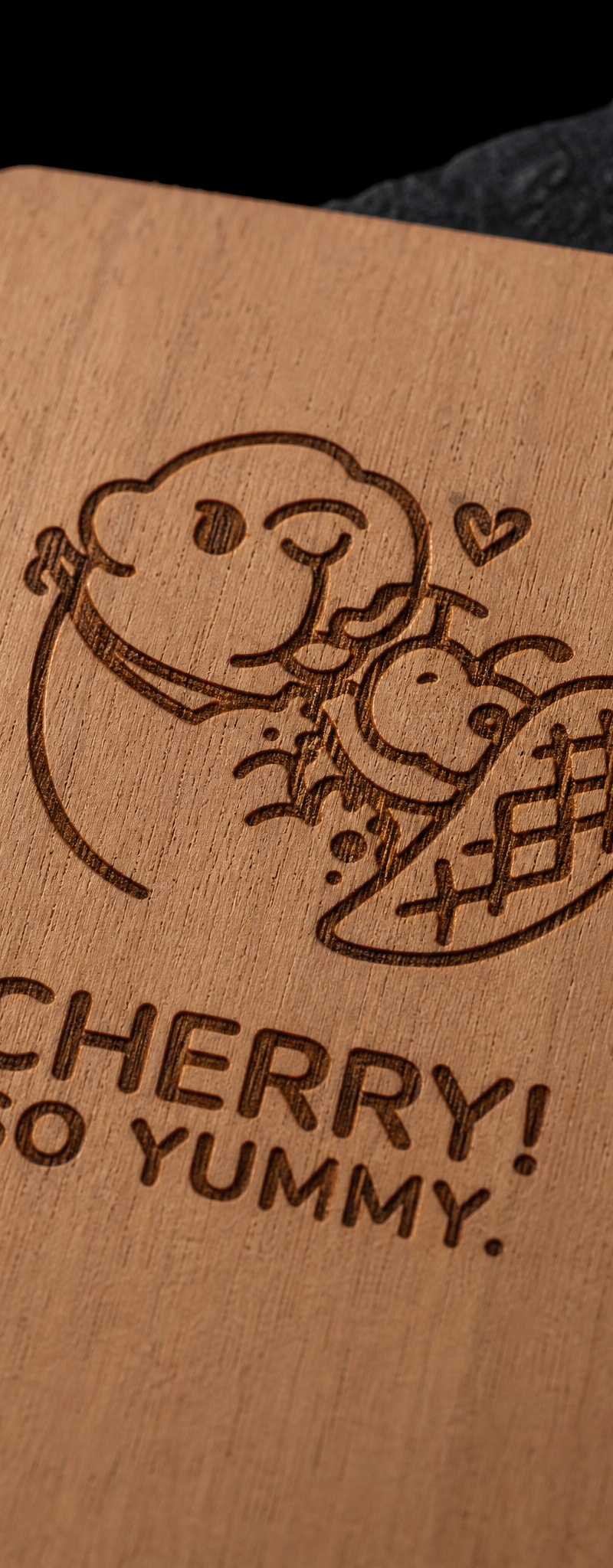 Business card with laser-engraving.