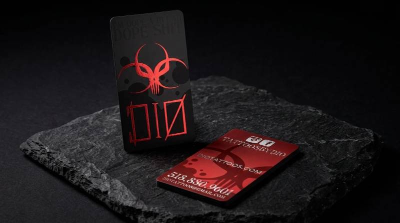 Tattoos by Dio: Red foil on soft touch