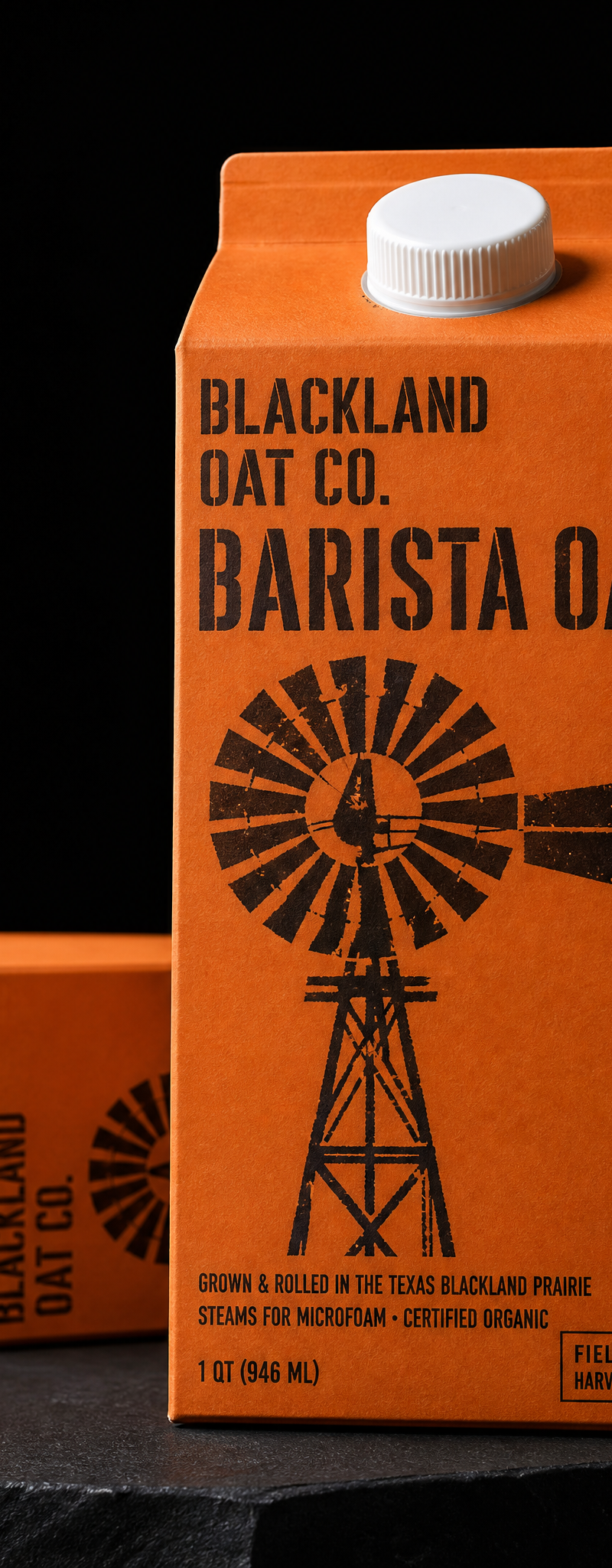 Business card with direct-print, one-color-flood, linocut and die-cut.