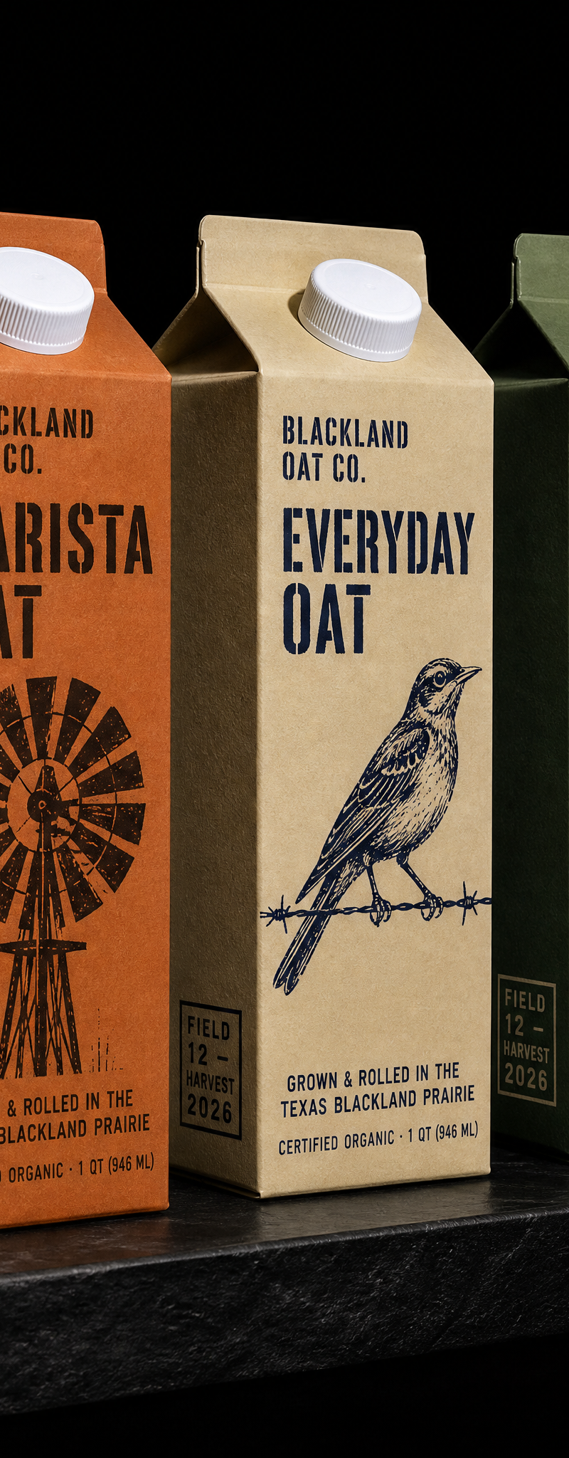 Business card with direct-print, one-color-flood, linocut and die-cut.