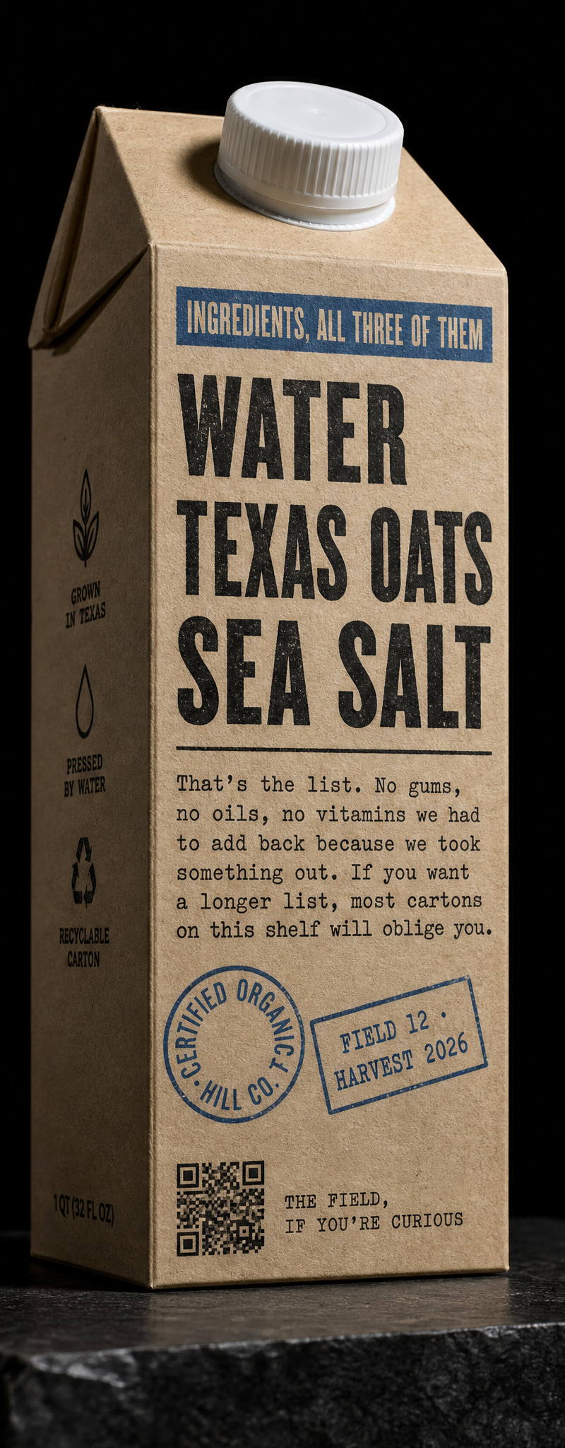 Business card with direct-print, two-color, wood-type and rubber-stamp.