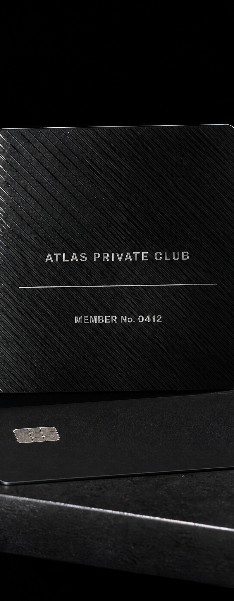 Business card with silver- foil stamping and raised-spot-uv.