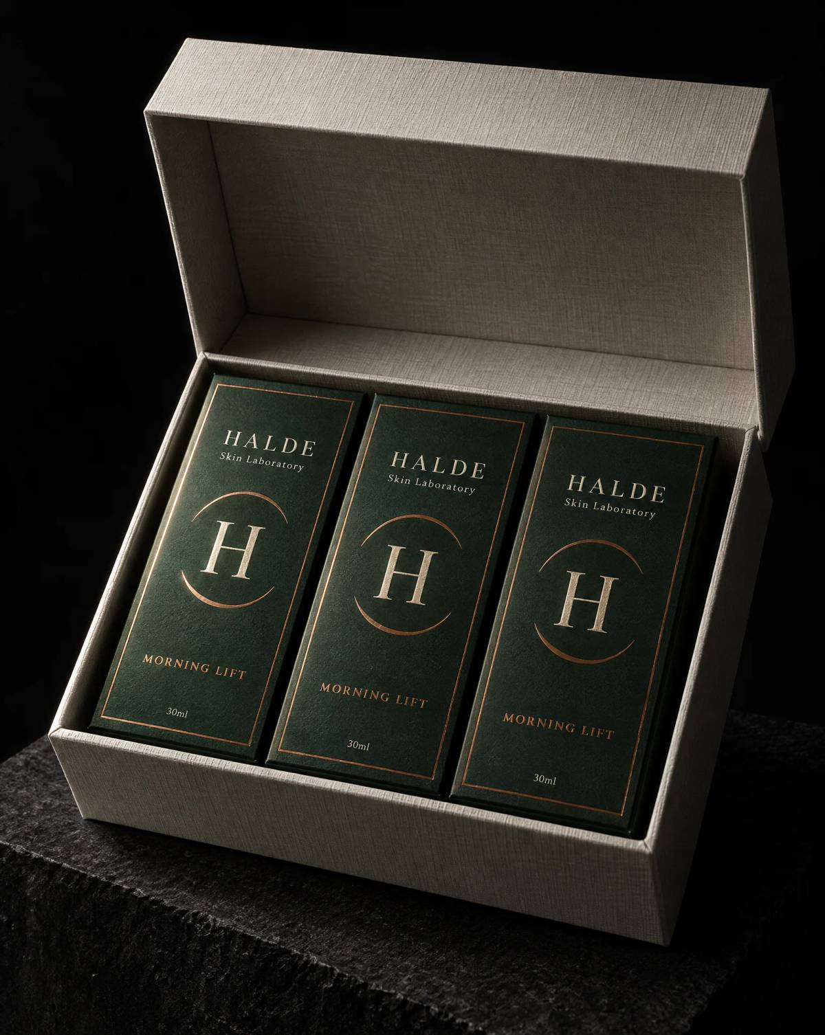 Boxes concept: copper-foil · ivory-foil