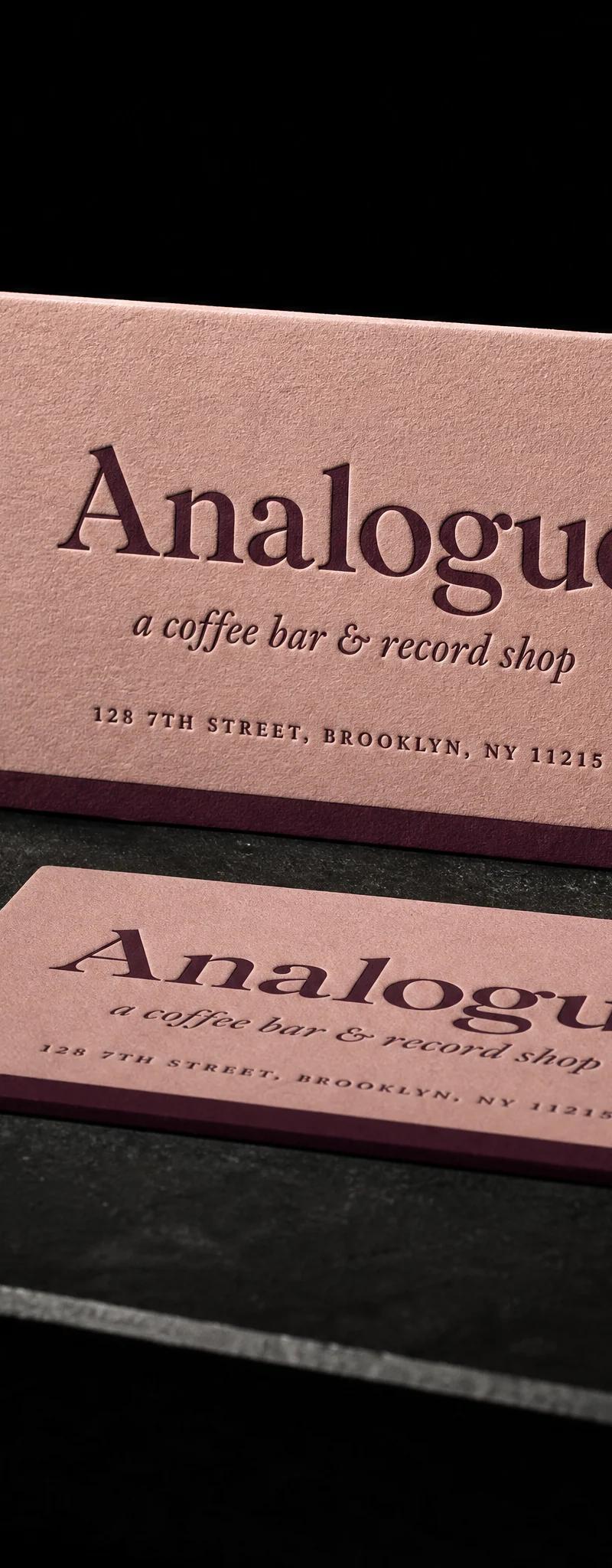 Business card with letterpress.