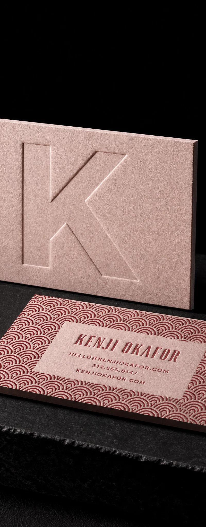 Business card with deboss.