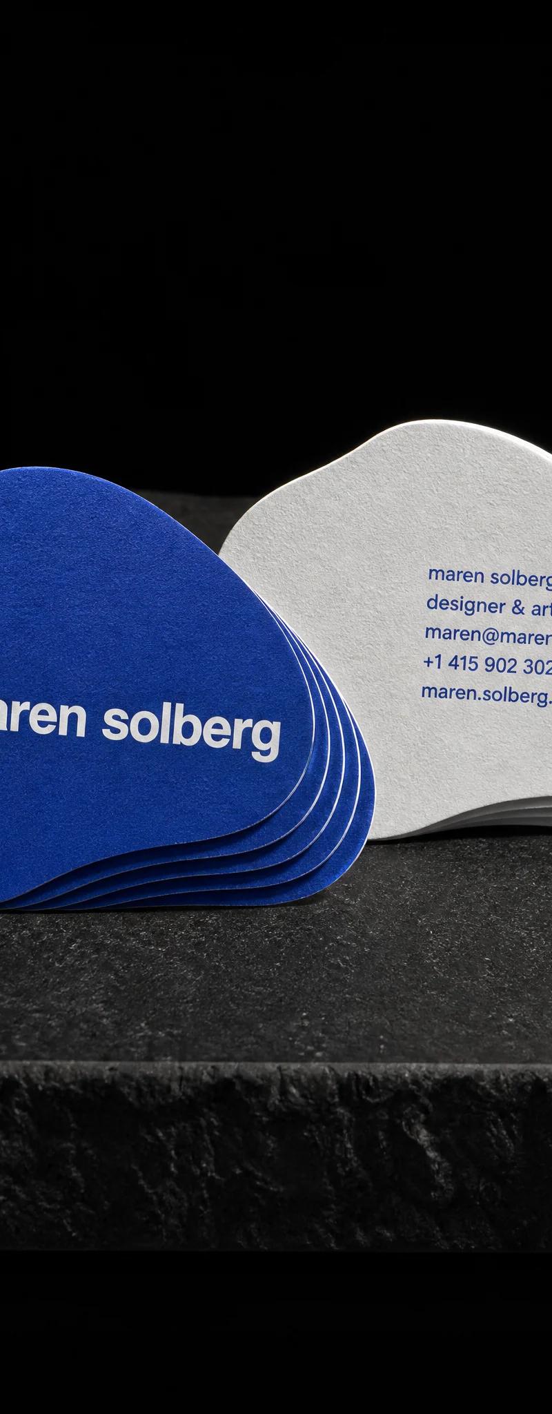 Business card with die-cut.