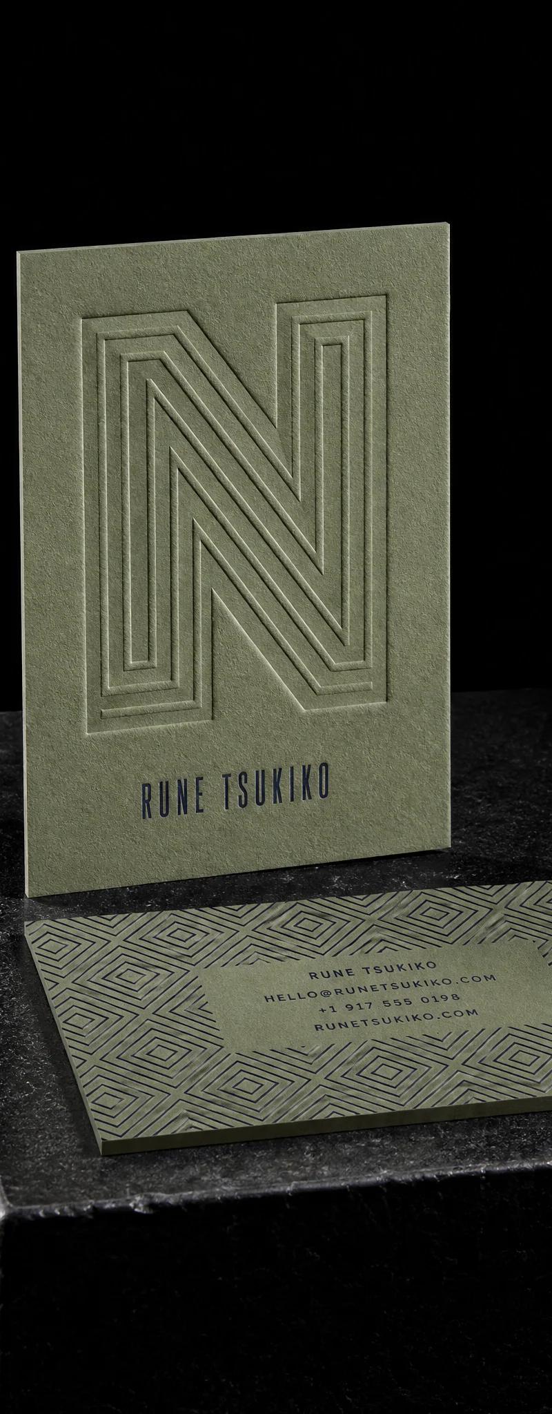Business card with emboss.