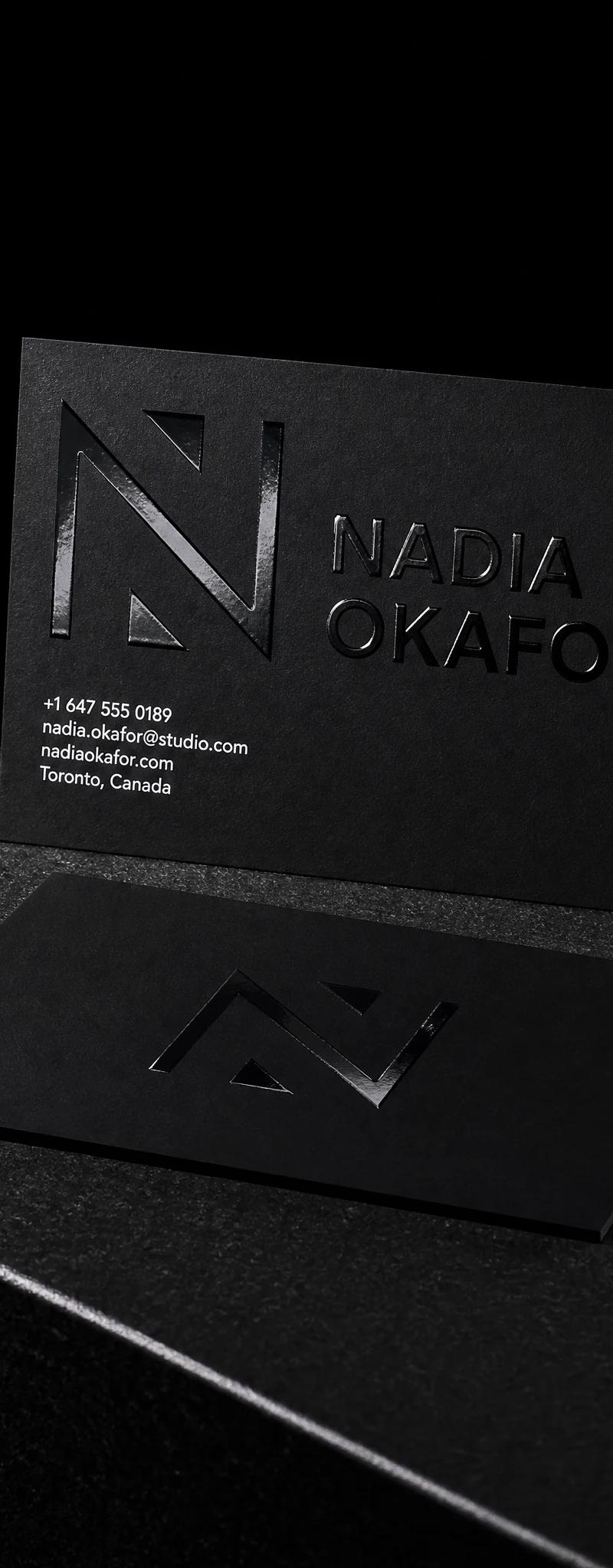Business card with raised-spot-uv.