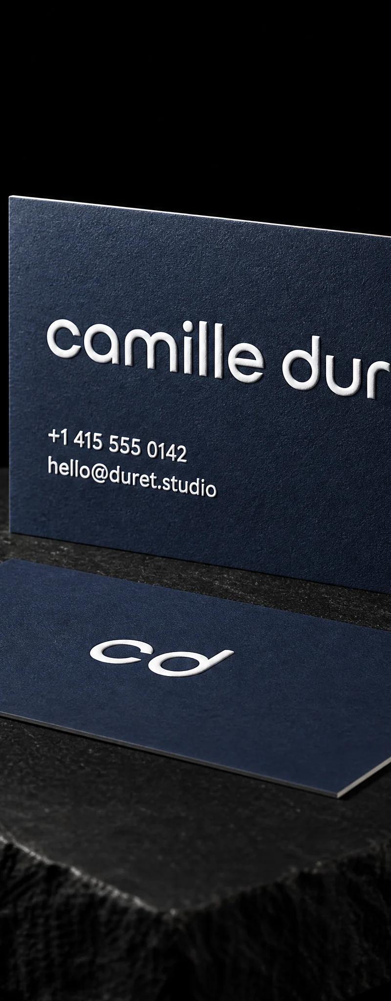 Business card with raised-spot-uv.