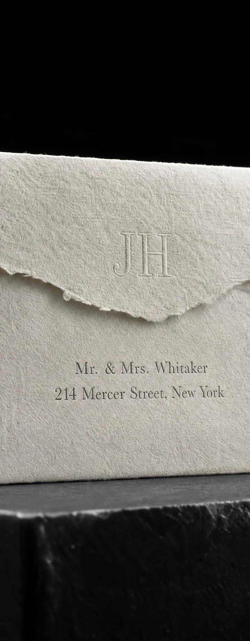 Business card with deboss.