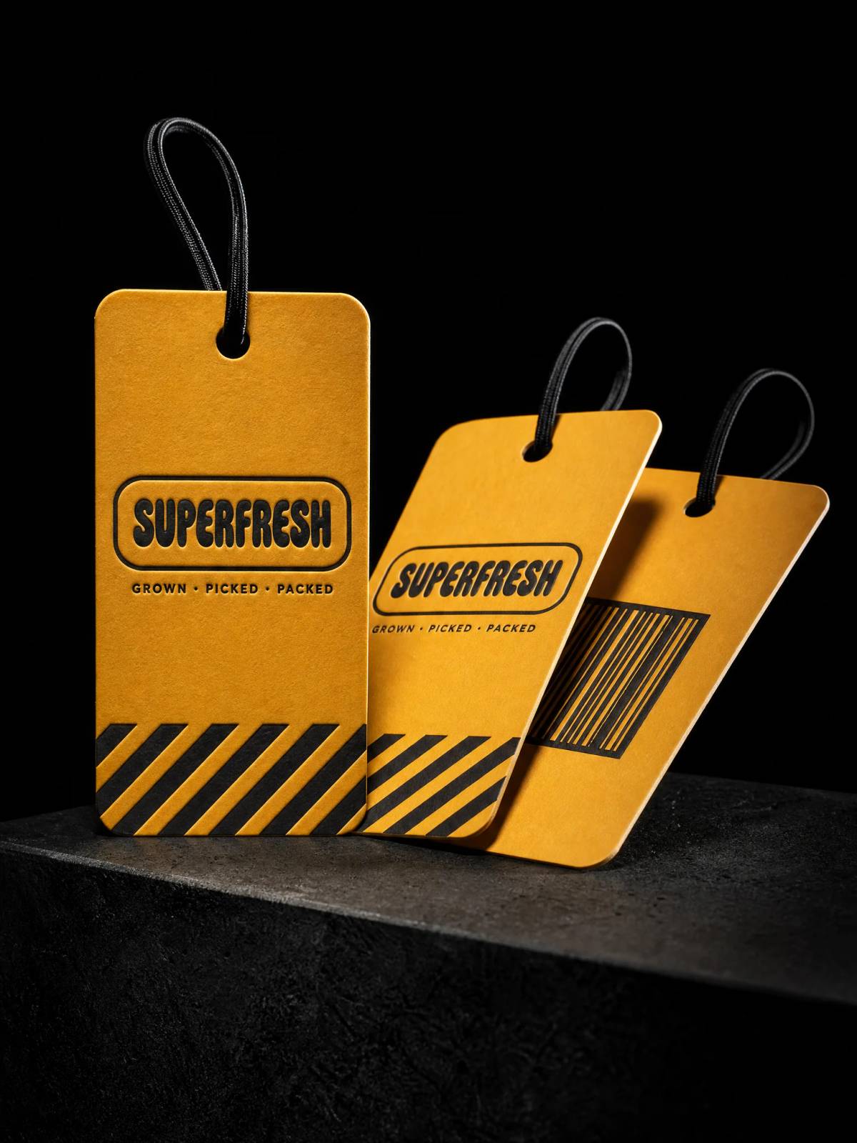 Hangtags concept: letterpress