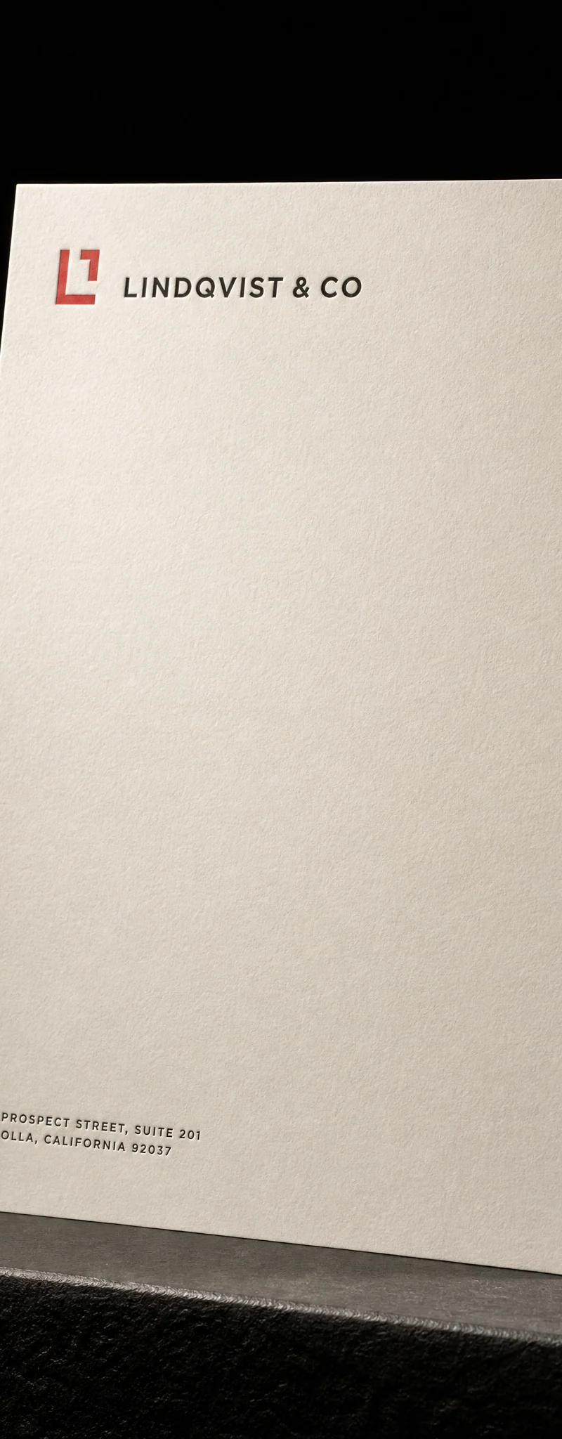 Business card with letterpress.