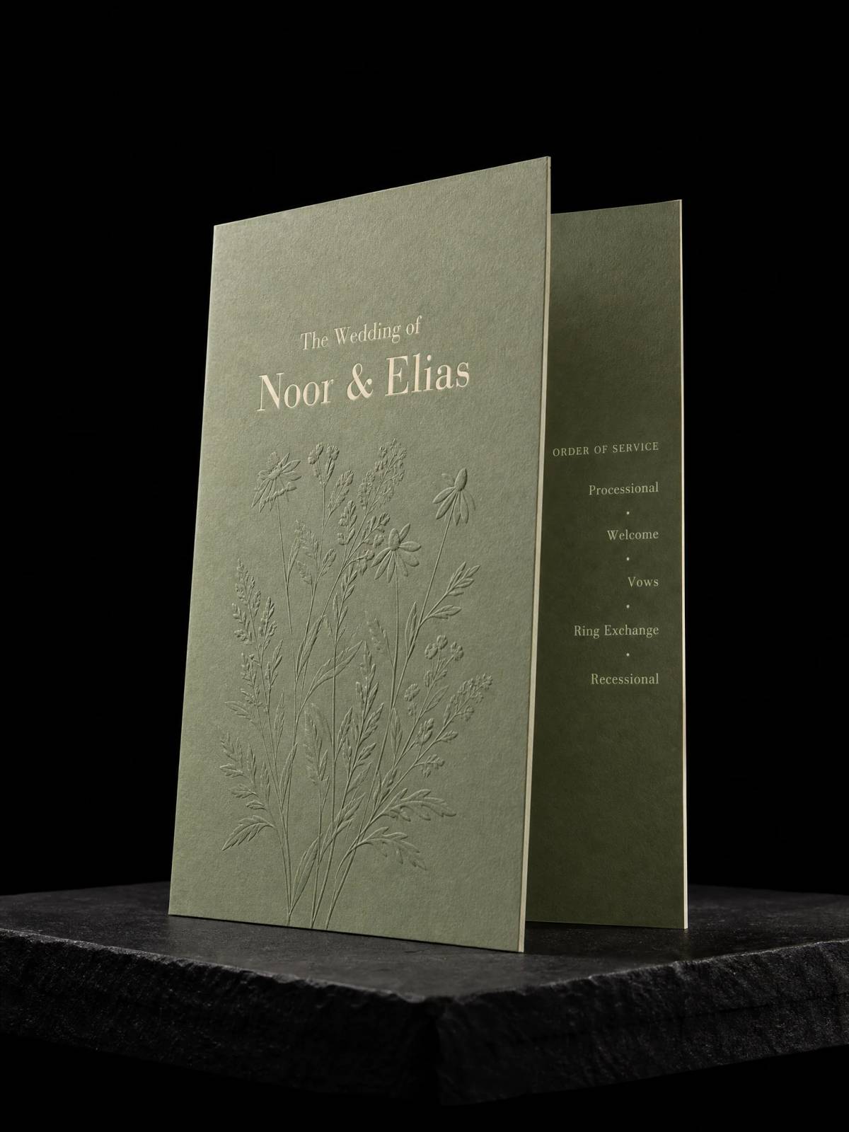 Menus Programs concept: blind-emboss · emboss