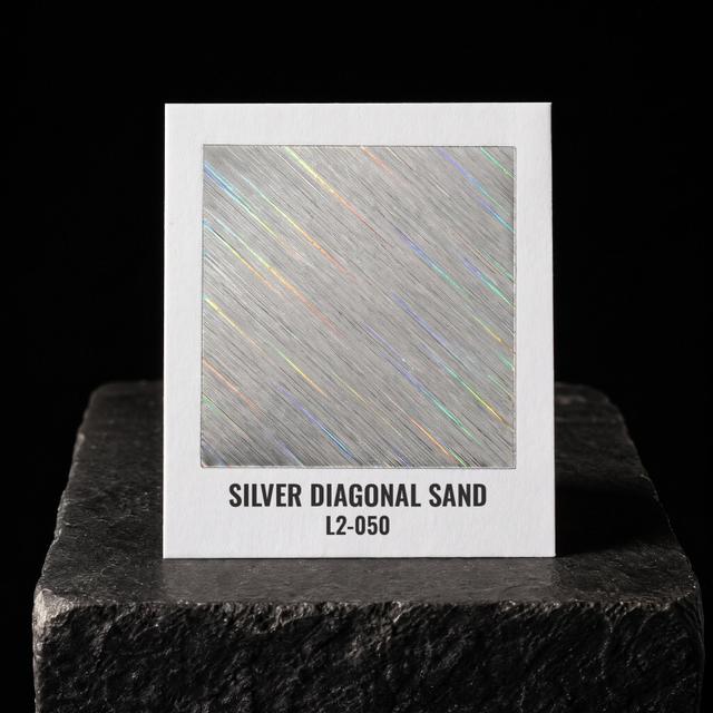 Silver Diagonal Sand foil chip