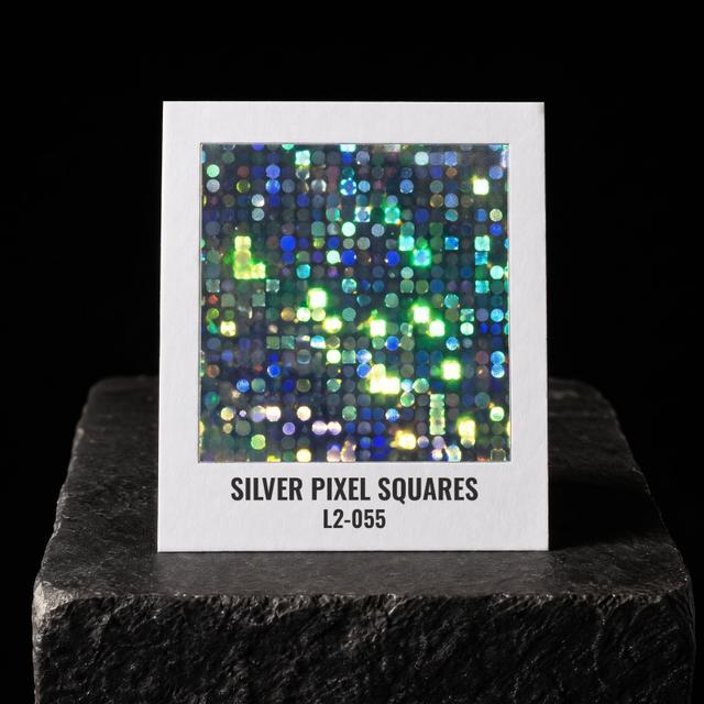Silver Pixel Squares foil chip