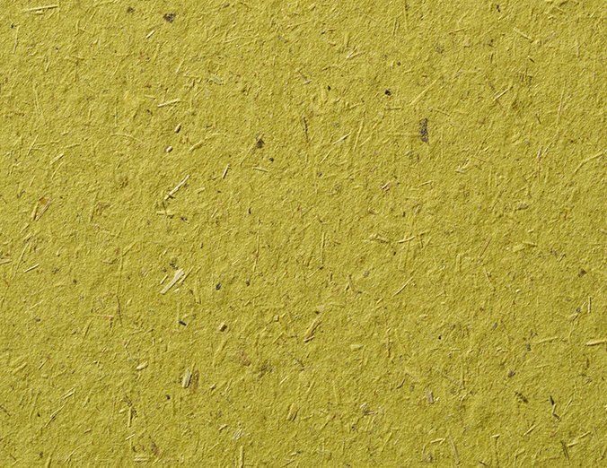 Gmund Bio Cycle Chlorophyll, olive-chartreuse Blattgrün green shot through with straw fibre paper swatch