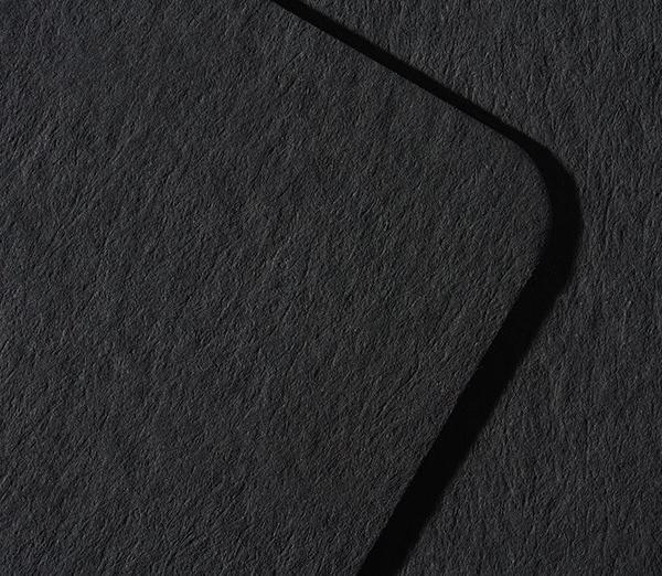 Gmund Heidi Dull Black 530gsm paper swatch: dull matte black, dyed through