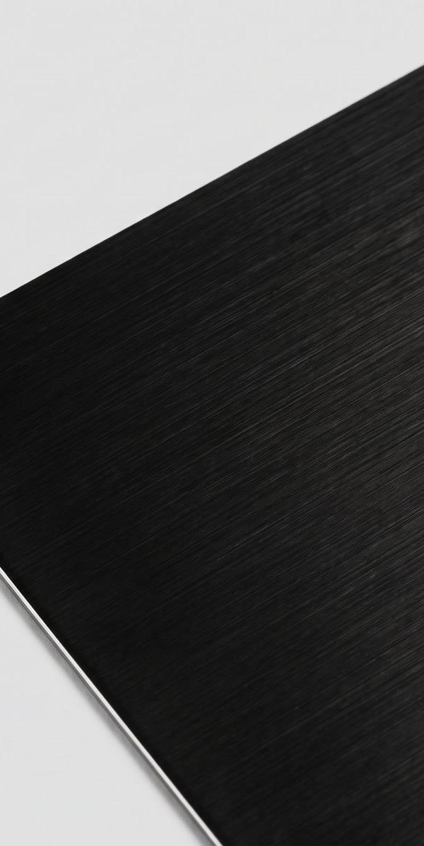 Brushed black metal paper swatch: black with brushed grain
