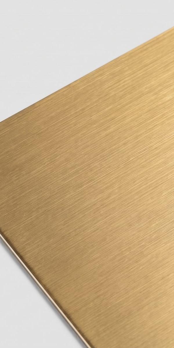 Brushed gold metal paper swatch: warm gold, satin grain