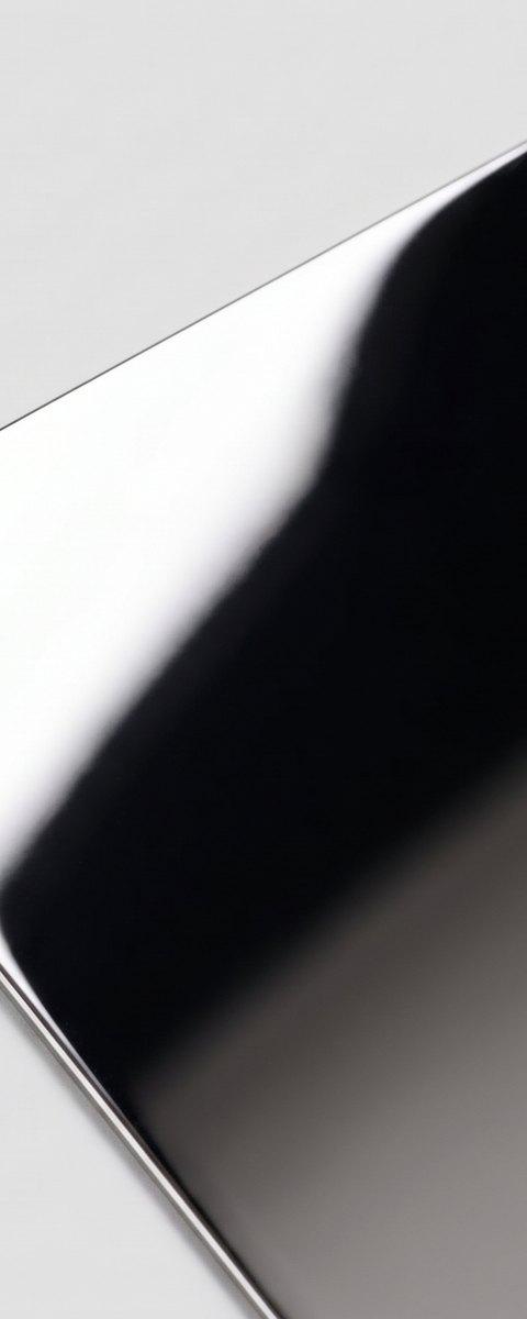Mirror-polished metal paper swatch