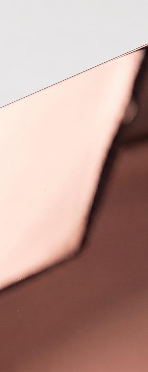 Mirror-polished rose gold metal paper swatch