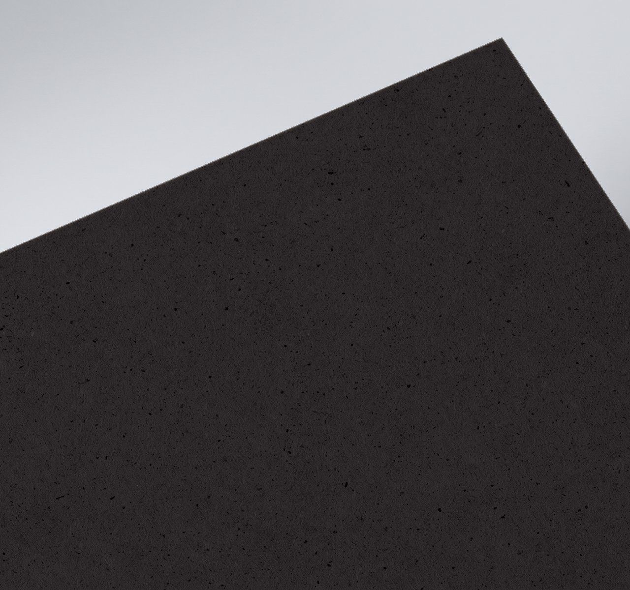 Gmund Manteco Black, Black, Soft, velvety cotton surface with a textile character and fine visible fibres paper swatch