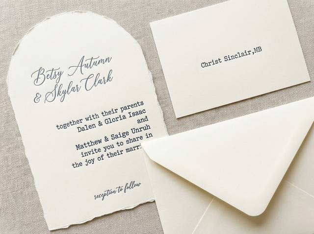 Handwritten Arch concept: Mohawk Superfine 140lb cream · letterpress