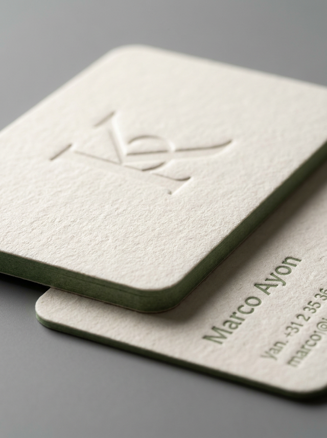 Blind Deboss on Cotton 32pt concept: Cotton 32pt · Blind Deboss · Rounded Corners