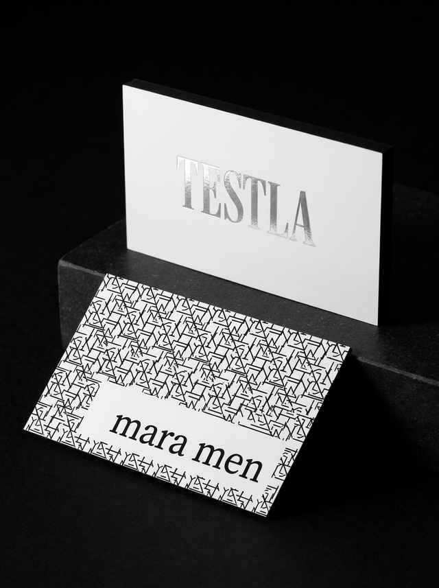 Silk Laminate 32pt concept: Silk Laminate 32pt · Hot Chenhui 120 Silver Foil (Silver) · Edge Painting (Black)