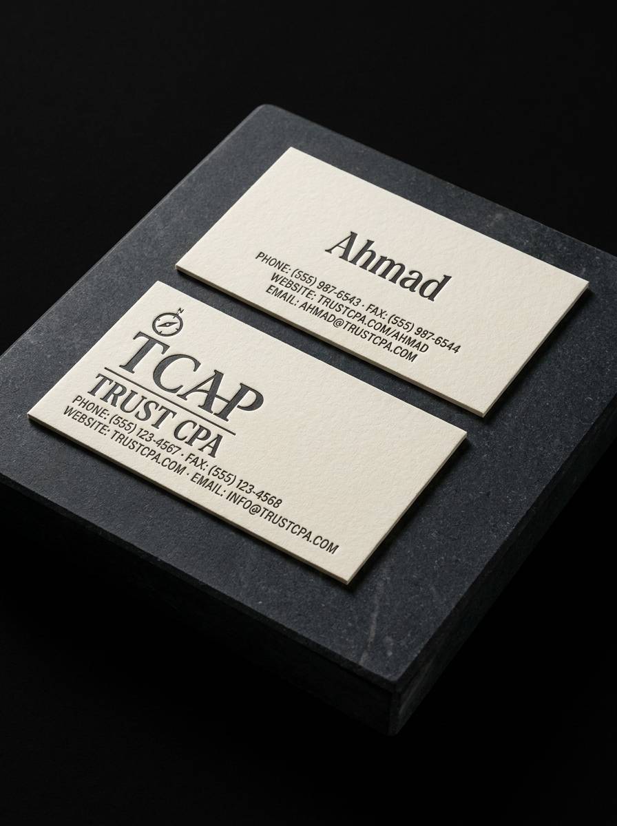 Uncoated Smooth 32pt (Bright White) concept: Uncoated Smooth 32pt (Bright White) · Letterpress (1 Spot Color)