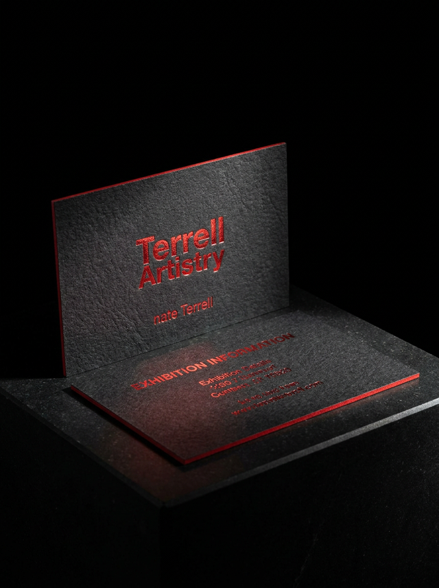 Gmund Urban Brasilia — Black (deep black w/ coarse pale fleck) (300gsm) concept: Gmund Urban Brasilia — Black (deep black w/ coarse pale fleck) (300gsm) · red Chenhui L2-010 Holo Glitter Silver Foil