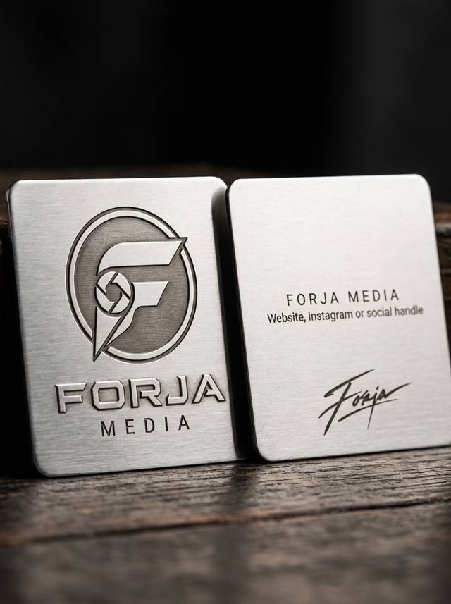Metal Presence concept: stainless steel · chemical etching