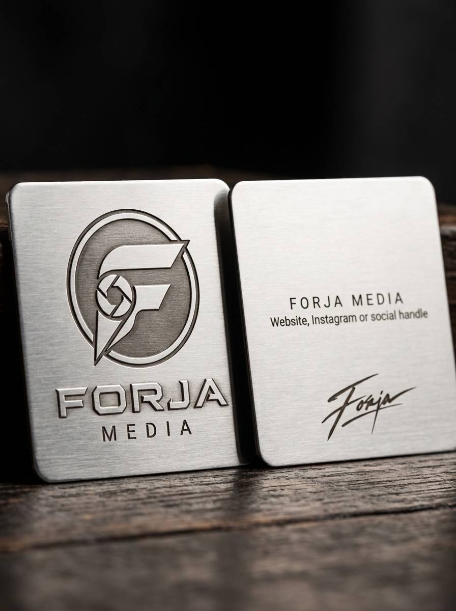 Metal Presence concept: stainless steel · chemical etching
