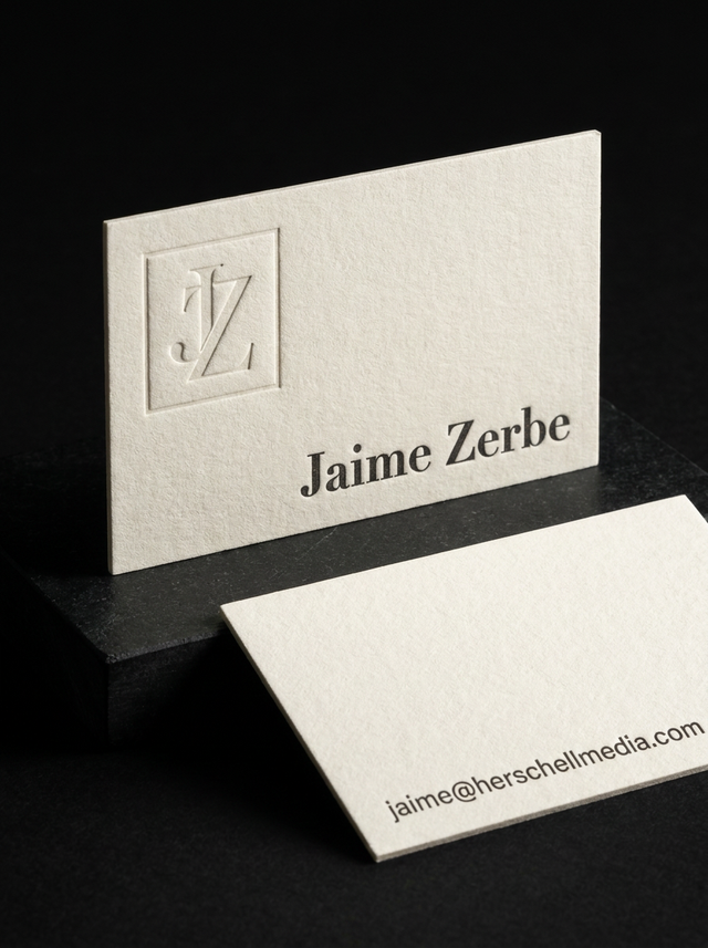 Cotton 32pt concept: Cotton 32pt · Letterpress (PPC-127) · Blind Deboss · 32pt (≈0.81 mm)