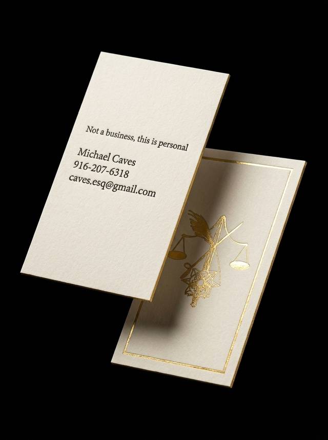 Embossed + Foil Gold Edge concept: Mohawk Via warm cream 110lb · inked emboss · gold foil + emboss