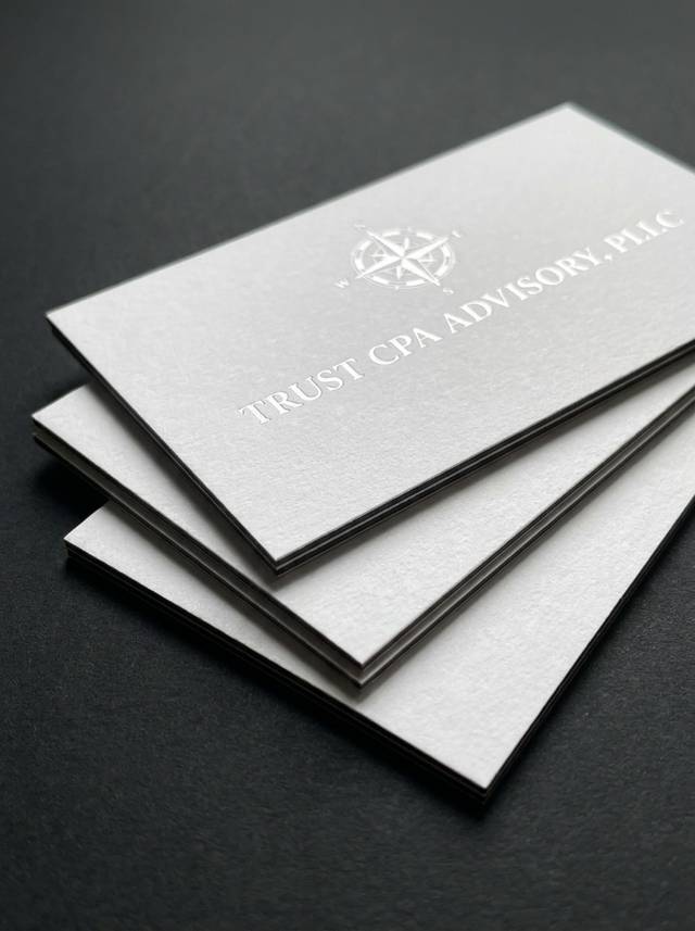The Contrast concept: 32pt white 100% cotton + charcoal duplex · white foil · duplex lamination reveal