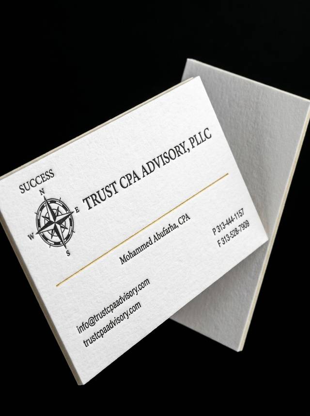 Their words, at the highest craft concept: 48pt cotton duplex · deep letterpress