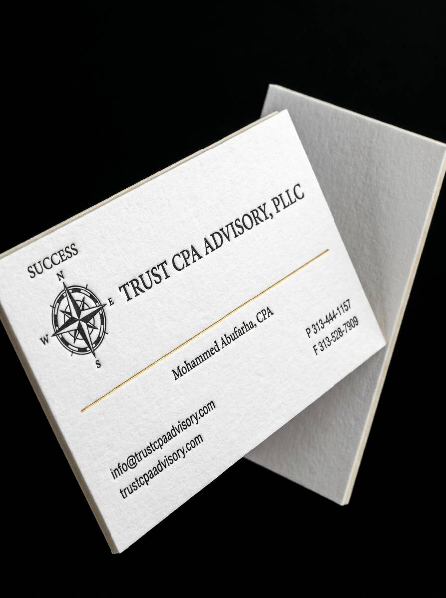 Their words, at the highest craft concept: 48pt cotton duplex · deep letterpress