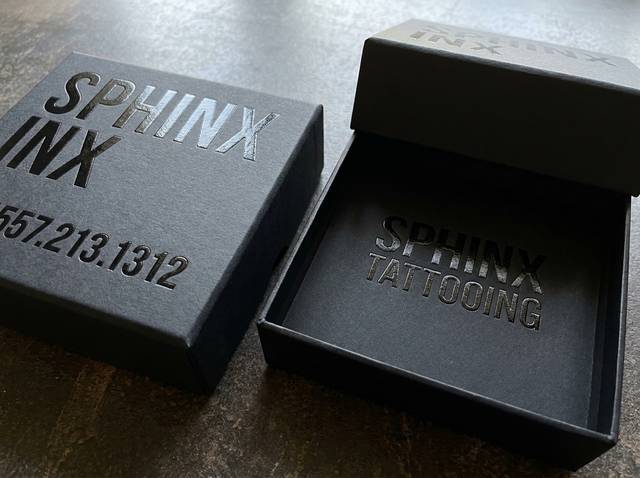 Ink on Ink concept: 110lb black cotton · letterpress with gloss varnish