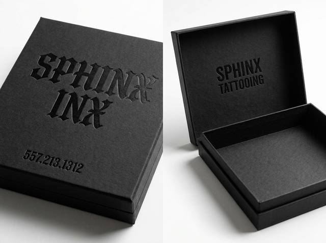 Debossed Shadow concept: 48pt black cotton · deboss, letterpress flood
