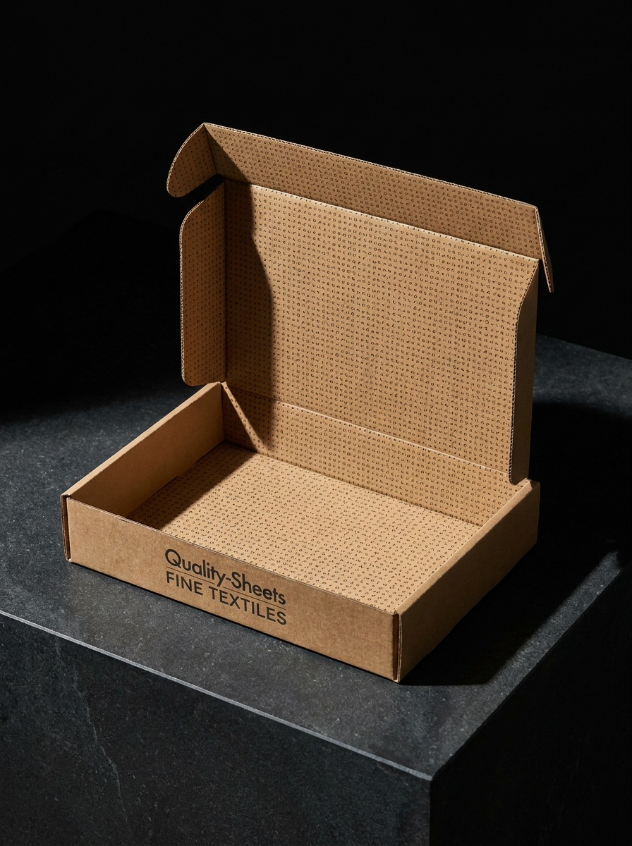 Roll-end tuck-front mailer concept: corrugated kraft · printed_interior