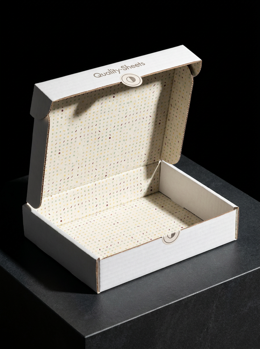 Premium printed corrugated mailer concept: corrugated white · printed_interior