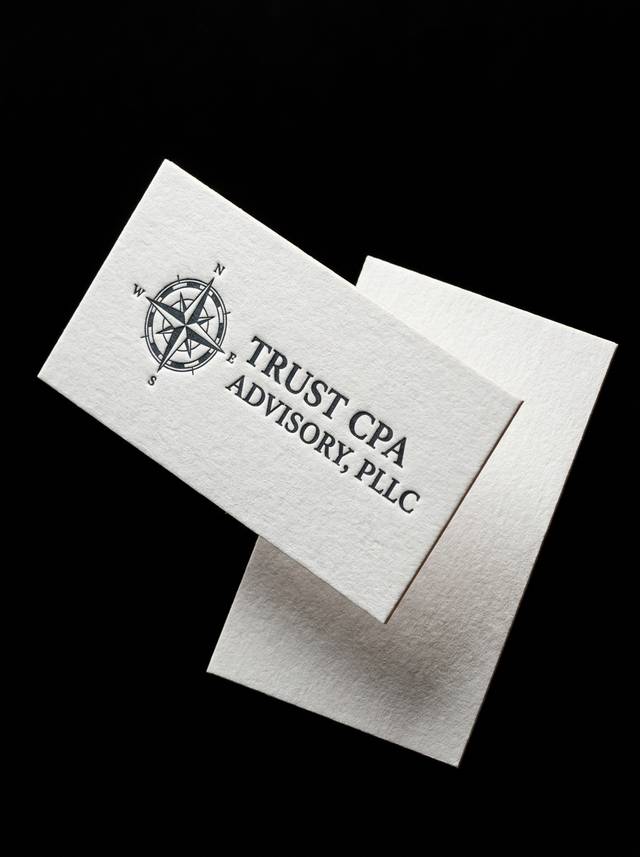 Words Only, Deep concept: 48pt cotton, natural white · deep letterpress
