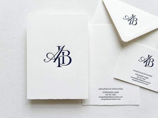 Reversed Calling Card concept: 48pt cotton, brightest white · deep letterpress impression front and back