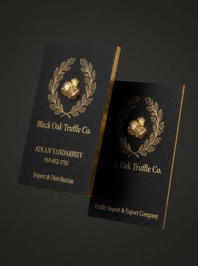 The Sculpted Monolith concept: 48pt Ultra-Heavy True Black Cotton · 3D embossed raised gold foil · Flat hot foil stamping