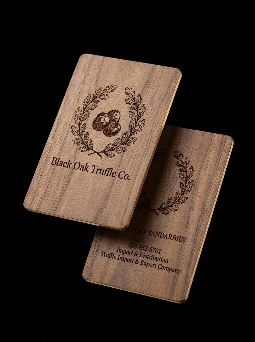 The Engraved Precision concept: Solid walnut · Laser engraving · Metallic gilded edges